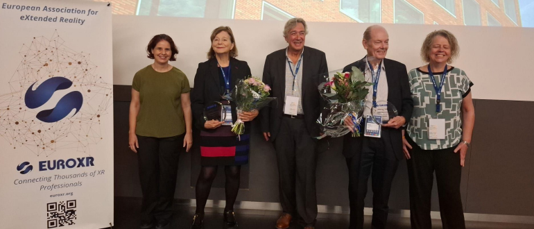 GET Lab coordinator, Assoc. Prof. Despina Michael-Grigoriou engagement with the pioneers Prof Nadia Magnenat Thalmann and Prof Daniel Thalmann.